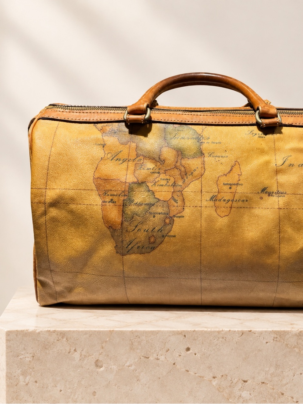 Vintage Alviero Martini 1ยช Classe Geo Map Travel Bag